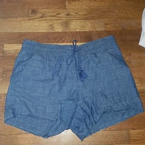 Baggy fake jean shorts